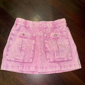 Pink Denim Skirt Free People Size 6
